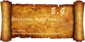 Beliczai György névjegykártya